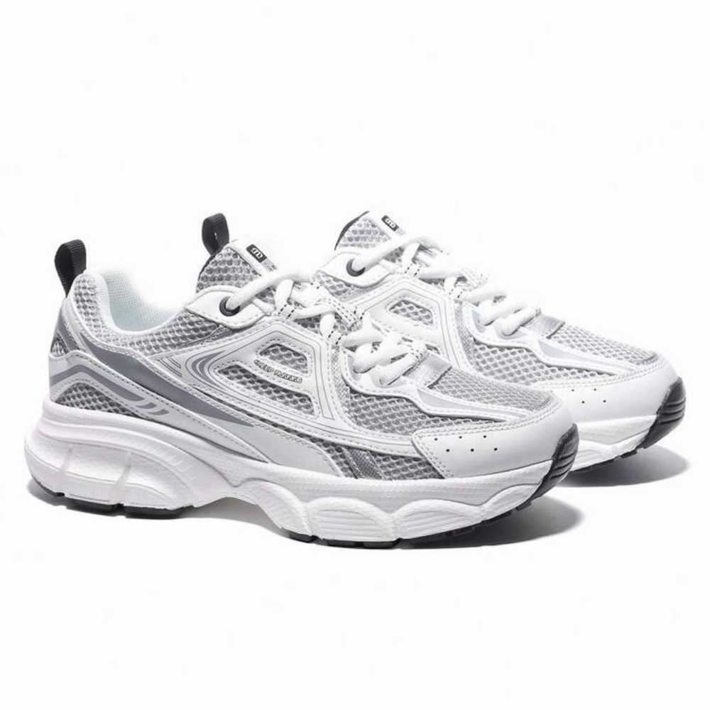 Women's White and Gray Sneakers